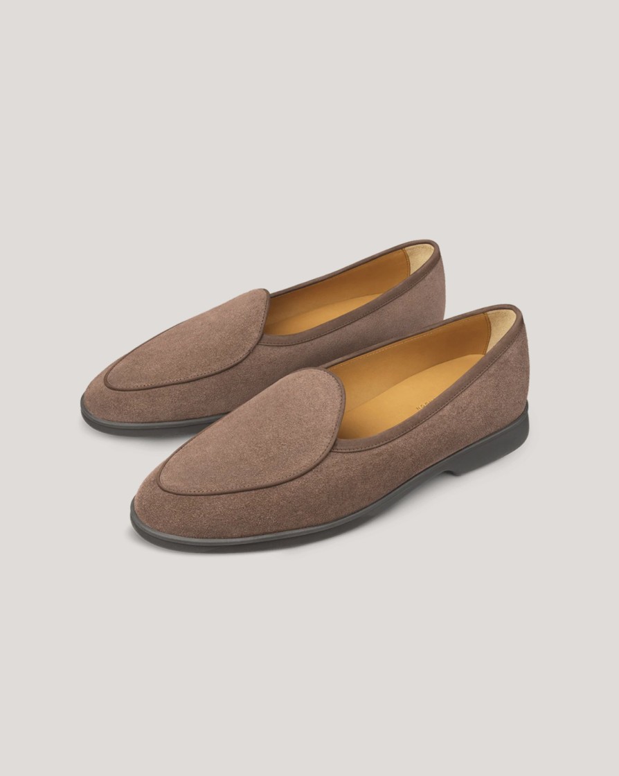 Footwear BAUDOIN u0026 LANGE LONDON | B&L Stride Suede Loafer Deep Taupe