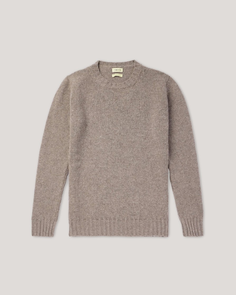 Knitwear And Sweatshirts DE BONNE FACTURE | De Bonne Facture French Undyed Wool Crewneck Sweater