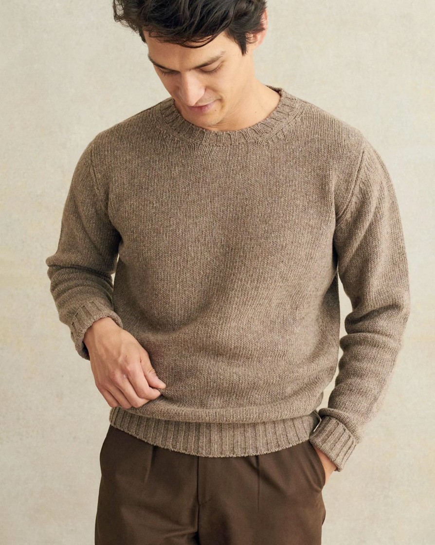 Knitwear And Sweatshirts DE BONNE FACTURE | De Bonne Facture French Undyed Wool Crewneck Sweater