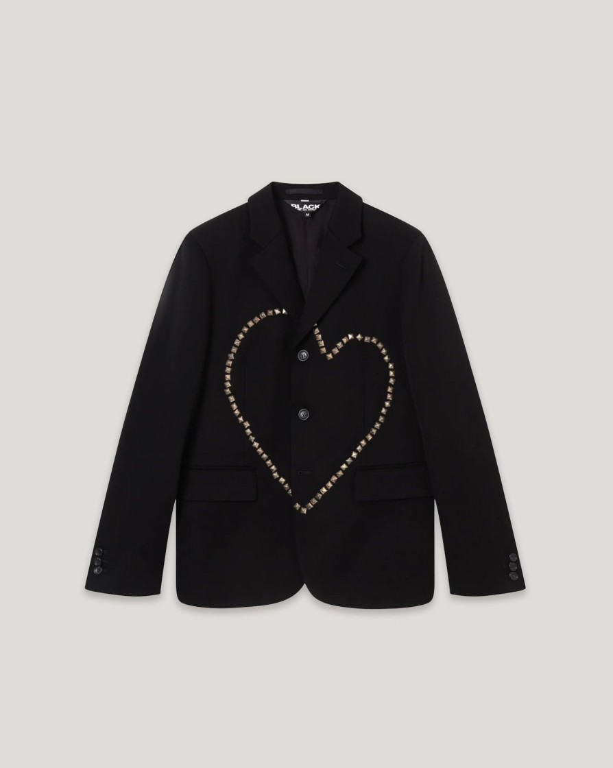 Outerwear CDG BLACK | Cdg Black Studded Heart Jacket