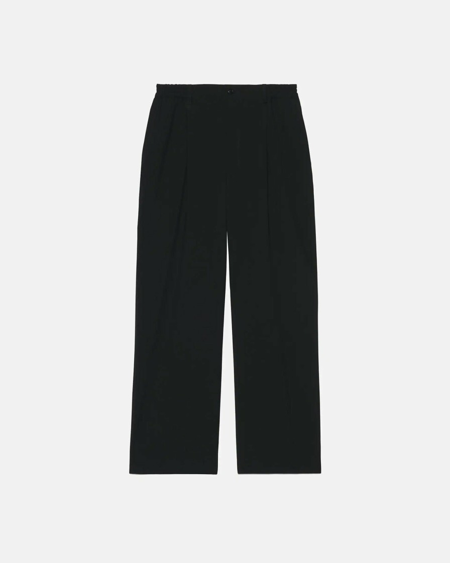 Trousers AMI | Ami Wide Elasticated Trouser Black