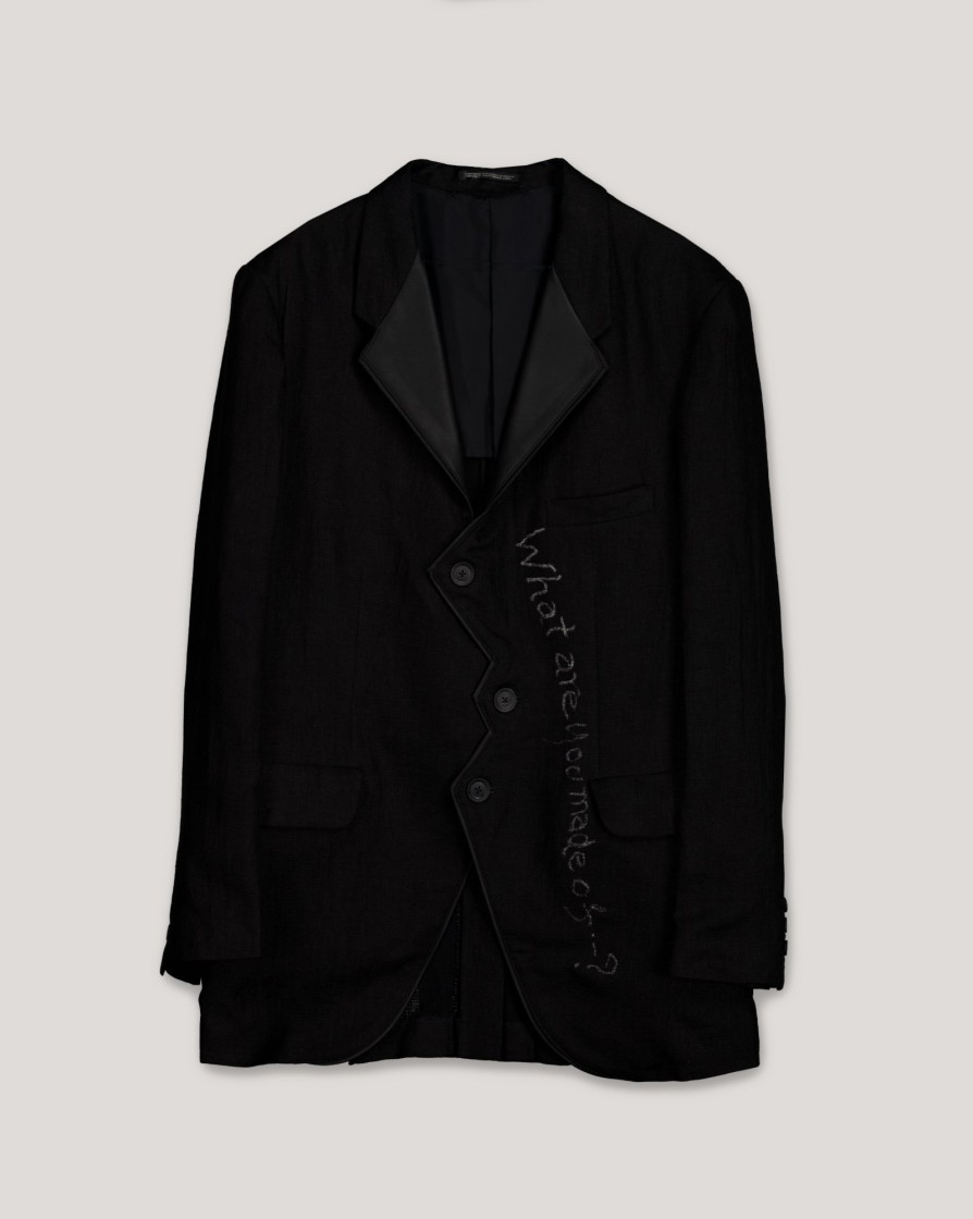 Outerwear YOHJI YAMAMOTO | Yohji Yamamoto I-Front Edged Leather Pleated Jacket