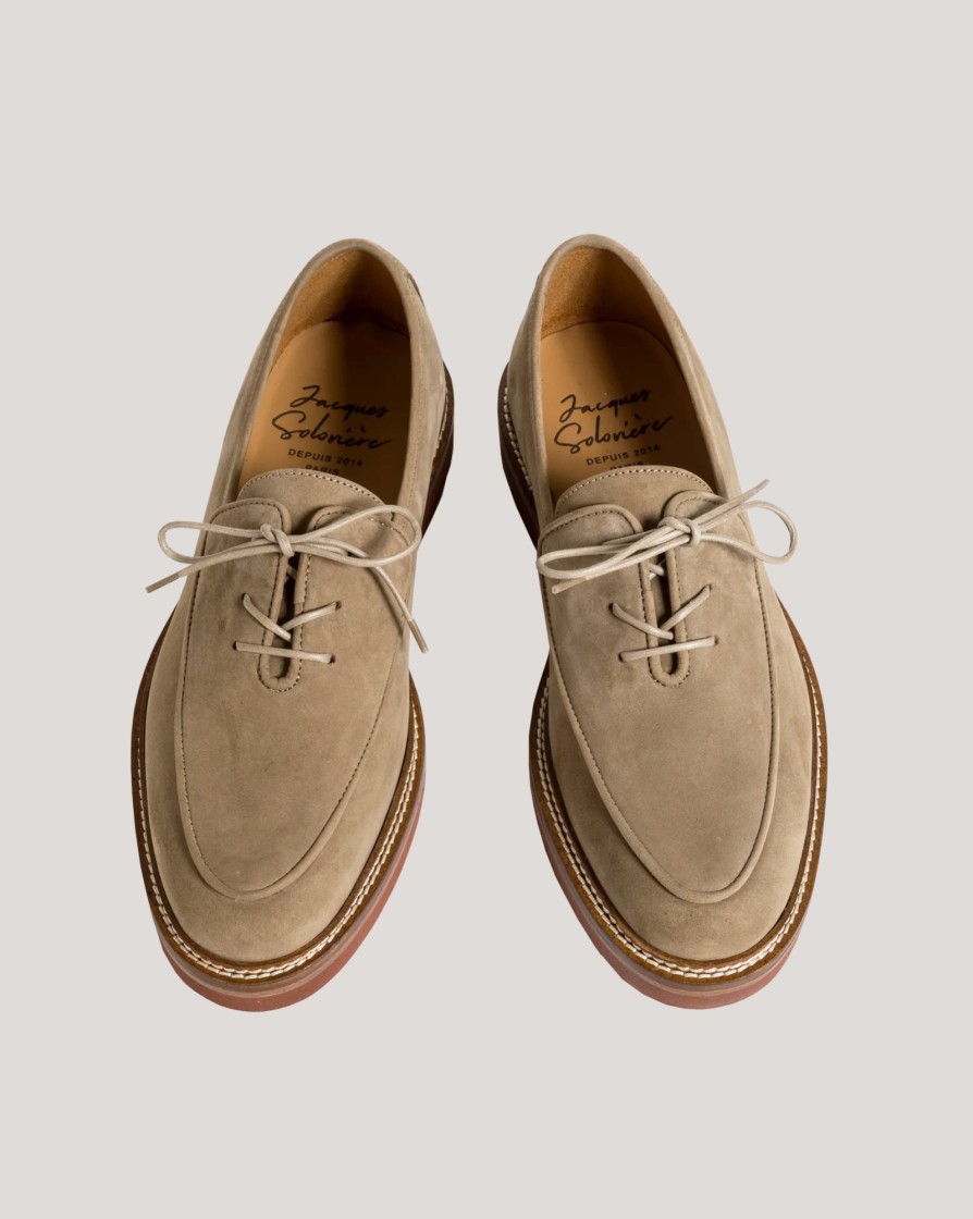 Footwear JACQUES SOLOVIERE | Jacques Soloviere Luco Nubuck Derby Shoe Beige