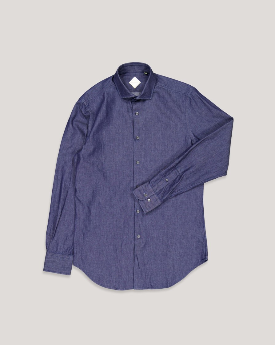 Shirts PAL ZILERI | Pal Zileri 1 Piece Collar Denim Shirt