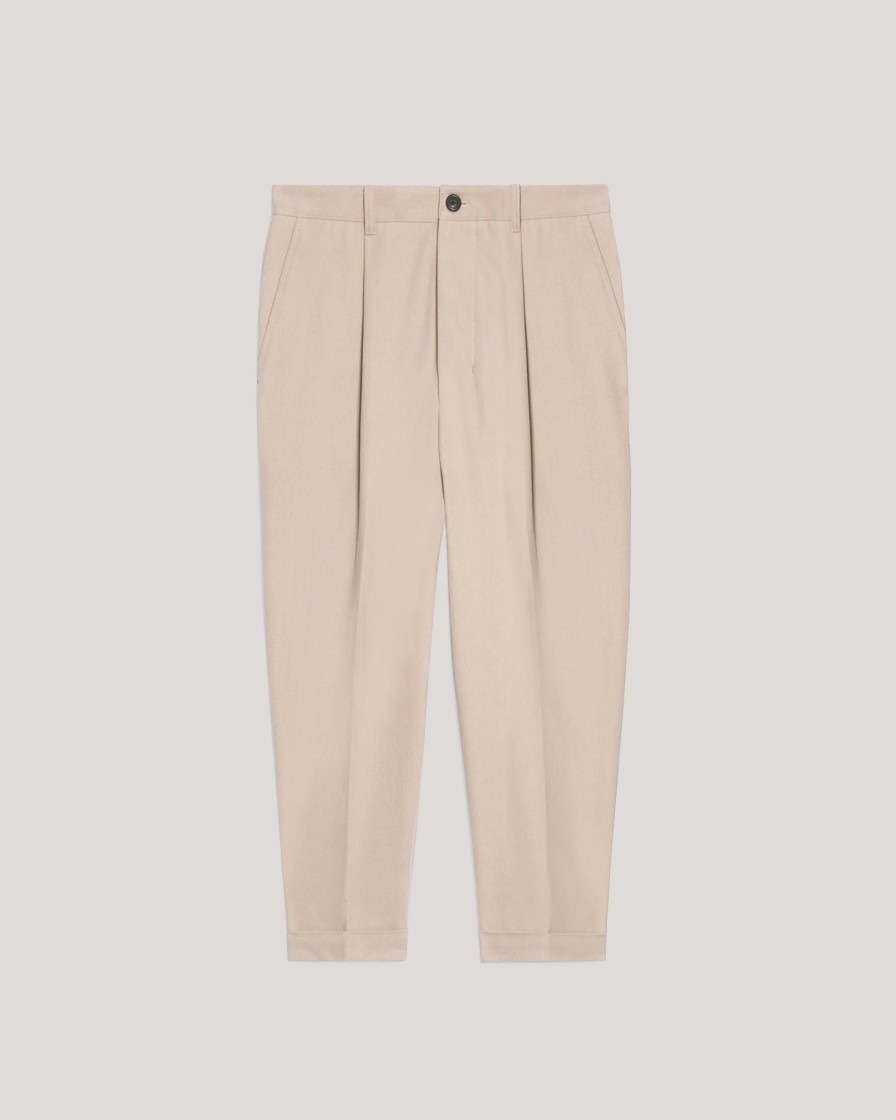 Trousers AMI | Ami Carrot Oversized Trouser Beige