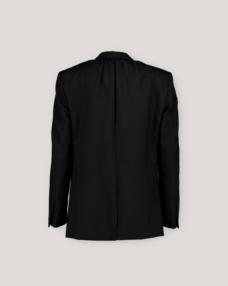 Outerwear WE11DONE | We11Done Black Shirring Wool Jacket