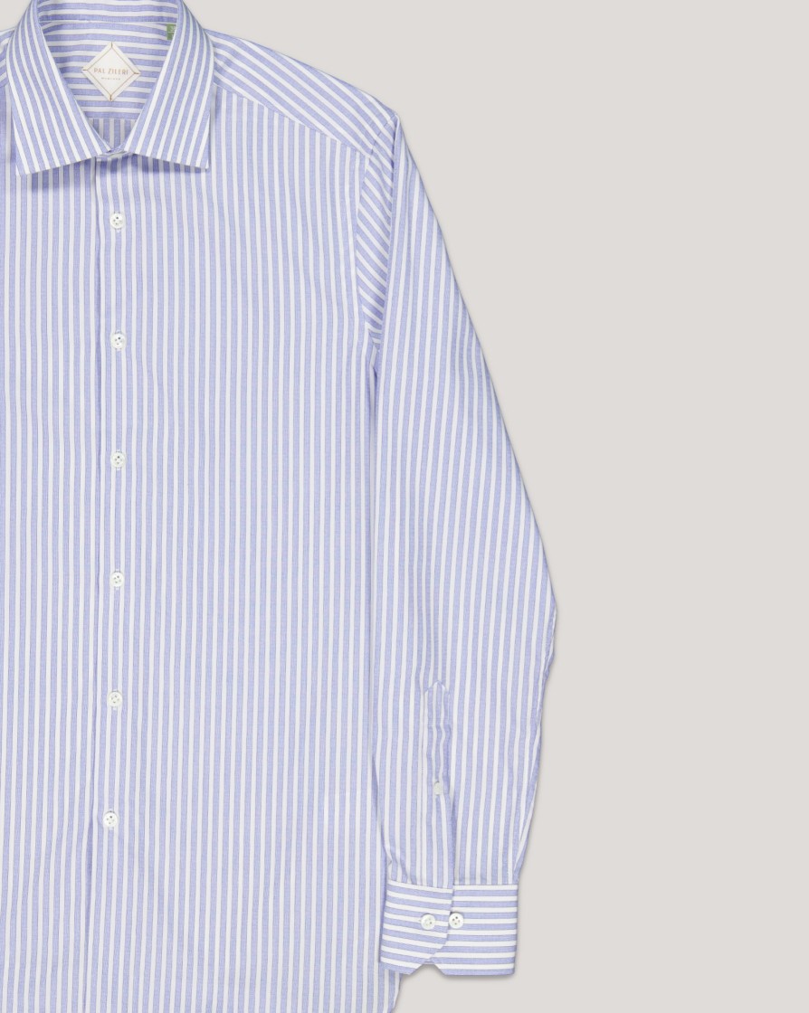 Shirts PAL ZILERI | Pal Zileri Classic Formal Ls Shirt Wht/Blue Stripe