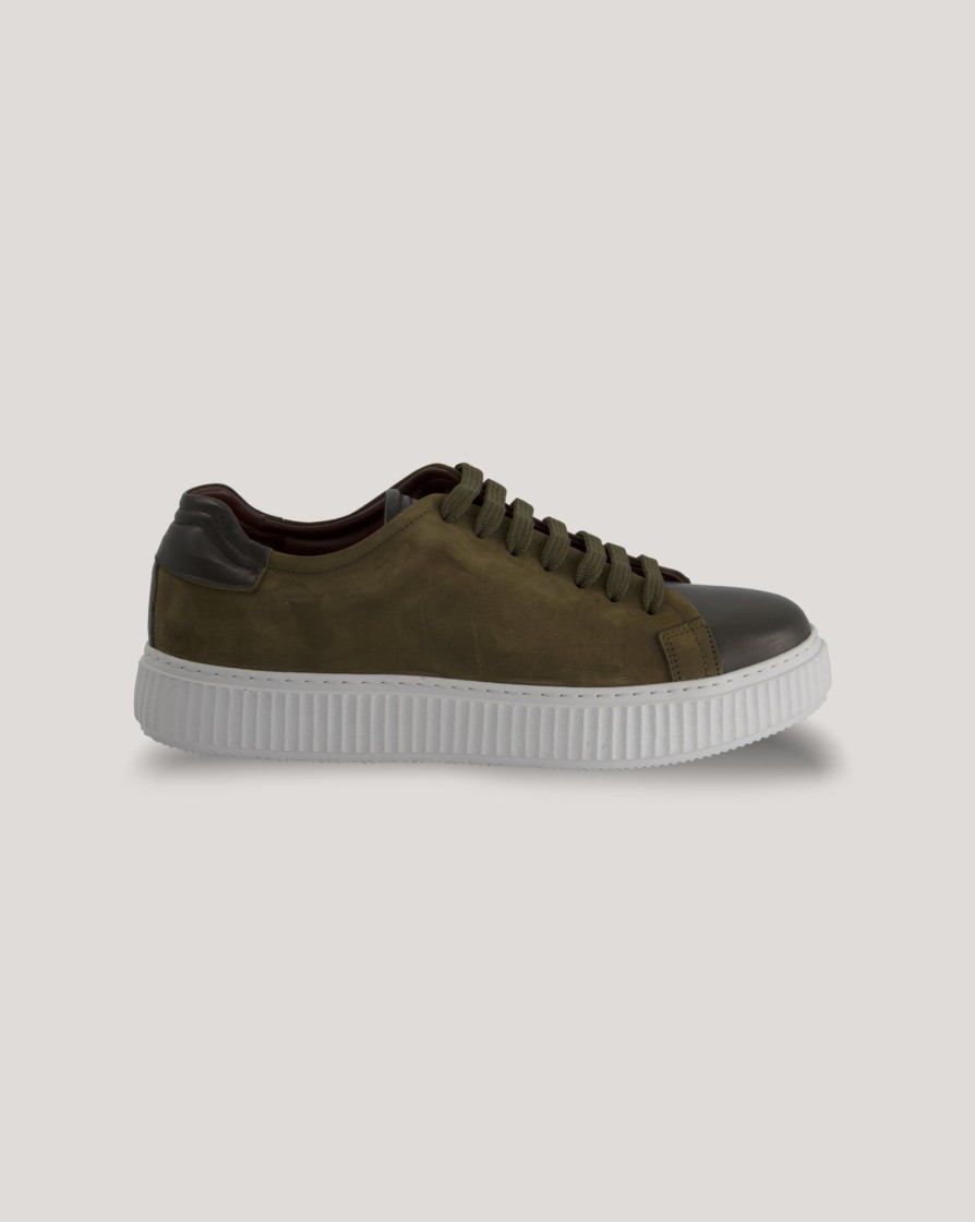 Footwear PAL ZILERI | Pal Zileri Suede Mix Sneaker Khaki