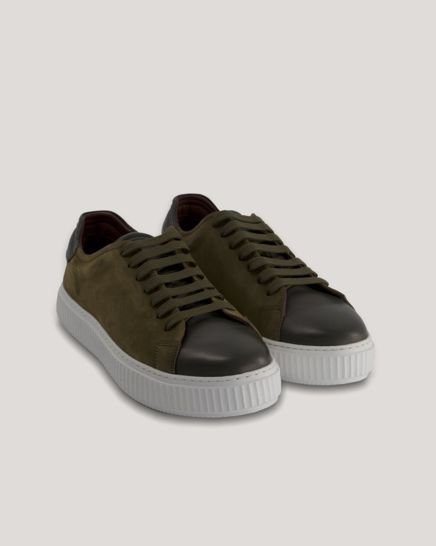 Footwear PAL ZILERI | Pal Zileri Suede Mix Sneaker Khaki