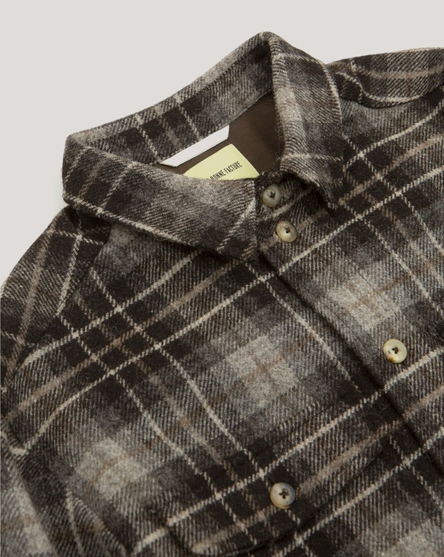 Shirts DE BONNE FACTURE | De Bonne Facture Original Sonsie Undyed Shepherd'S Check Overshirt