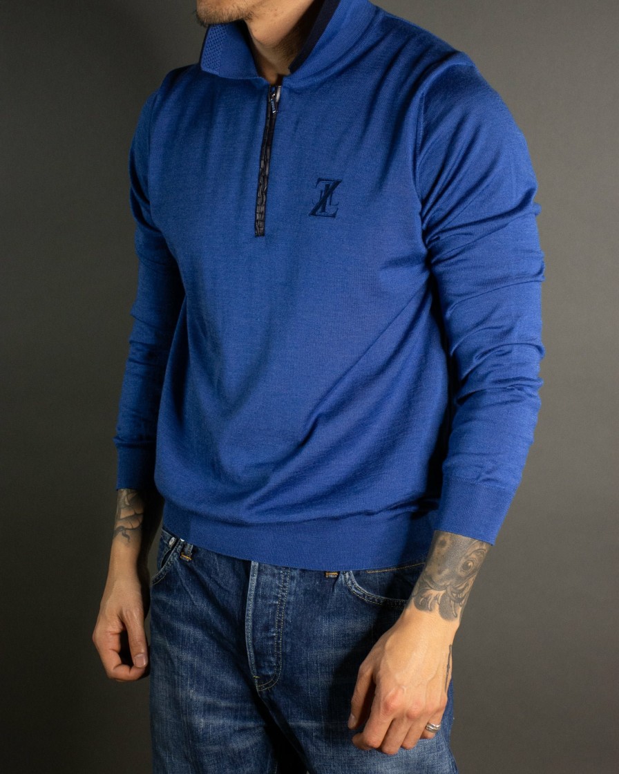 Knitwear And Sweatshirts ZILLI | Zilli Croc Trim Polo