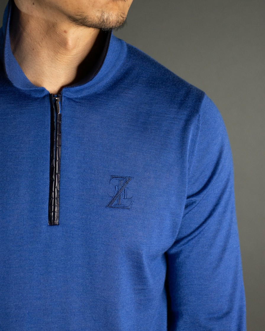 Knitwear And Sweatshirts ZILLI | Zilli Croc Trim Polo