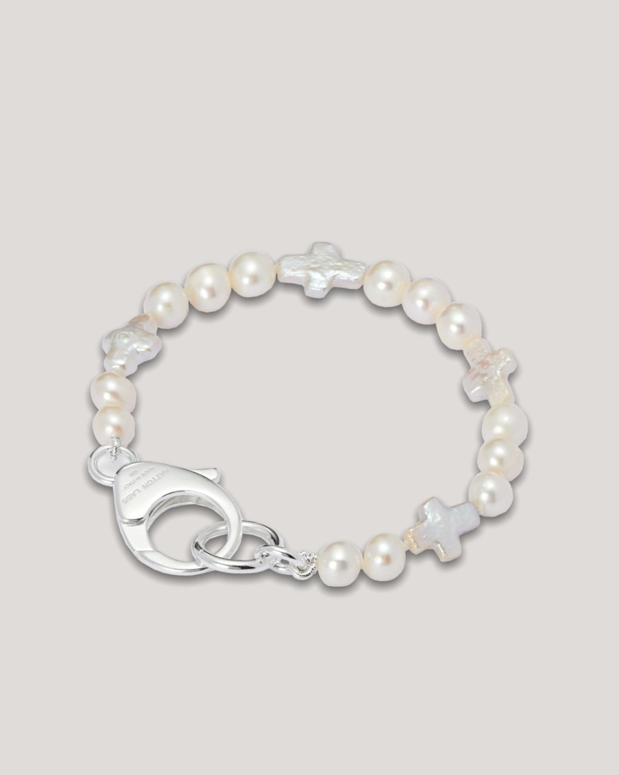 Jewellery HATTON LABS | Hatton Labs Cross Pearl Bracelet