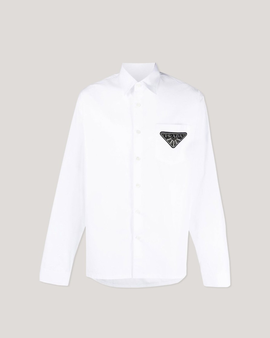 Shirts PRADA | Prada Pocket Triangle Logo Ls Shirt