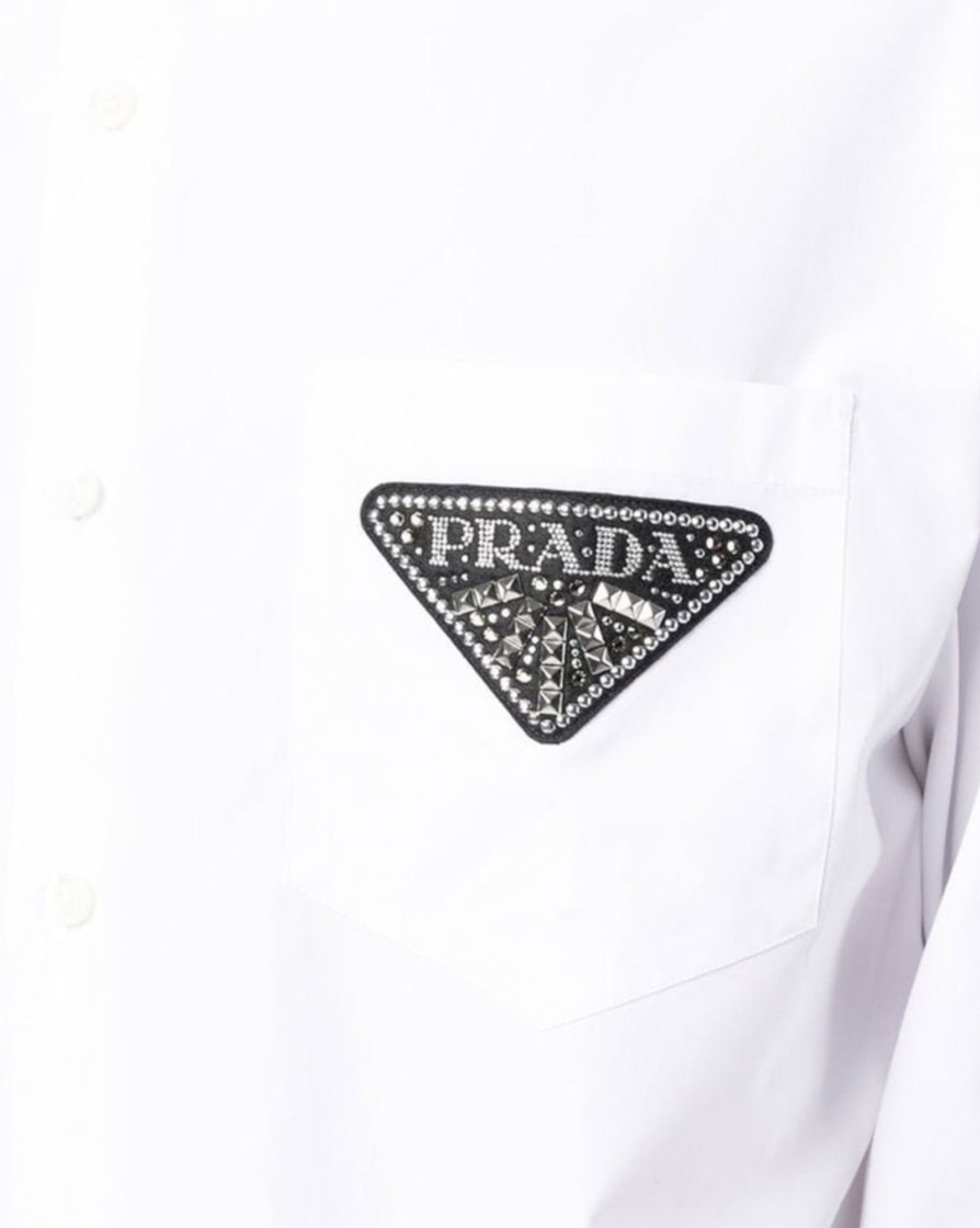 Shirts PRADA | Prada Pocket Triangle Logo Ls Shirt