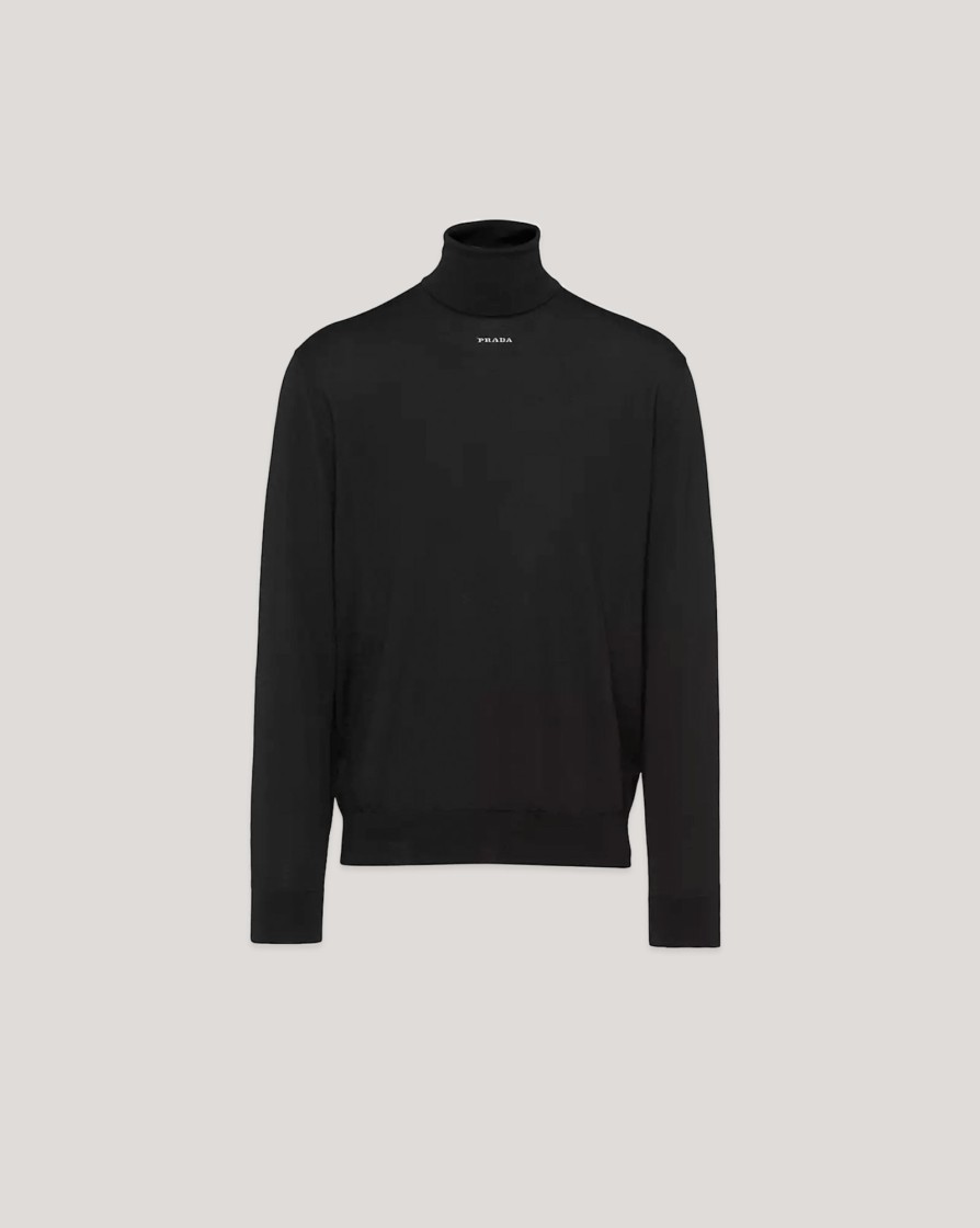 Knitwear And Sweatshirts PRADA | Prada Superfine Wool Turtle Neck Knit