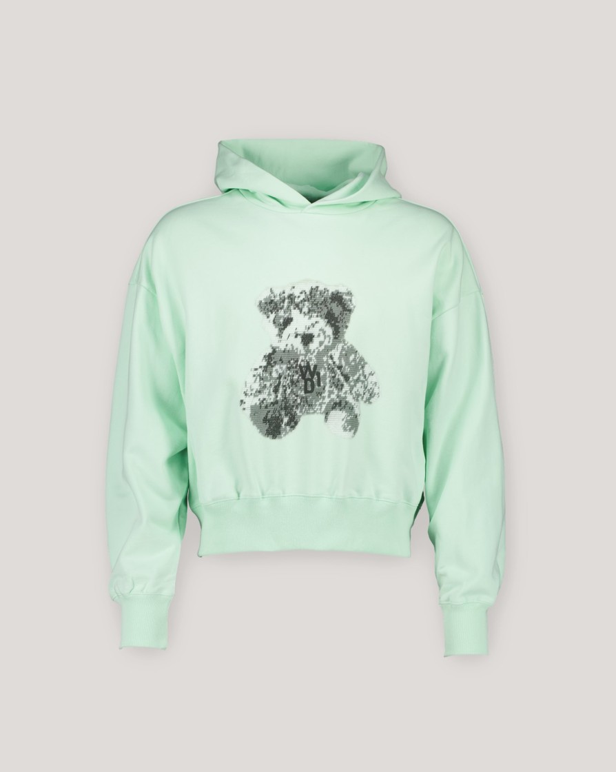 Knitwear And Sweatshirts WE11DONE | We11Done Emerald Pixel Teddy Hoodie