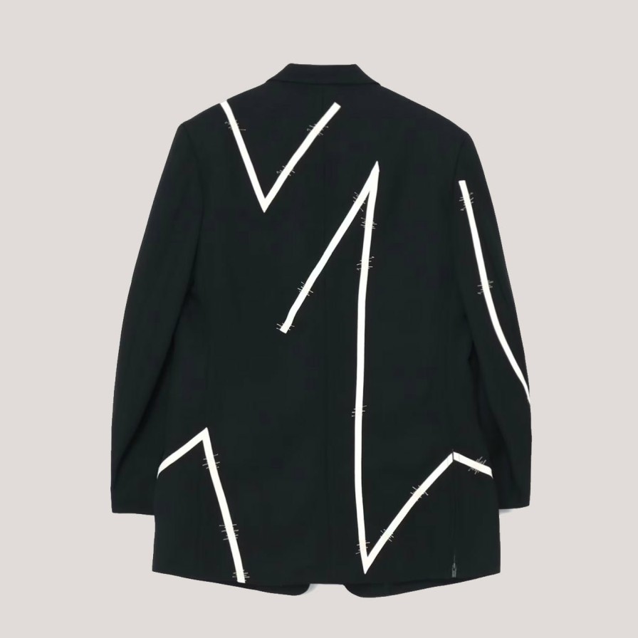 Outerwear YOHJI YAMAMOTO | Yohji Yamamoto W-Zig Stitch Tape 3-Button Sb Jacket