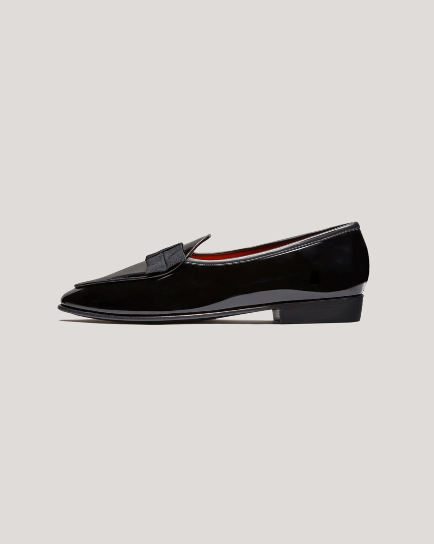 Footwear BAUDOIN u0026 LANGE LONDON | B&L Sagan Classic Opera Bow Patent Loafer