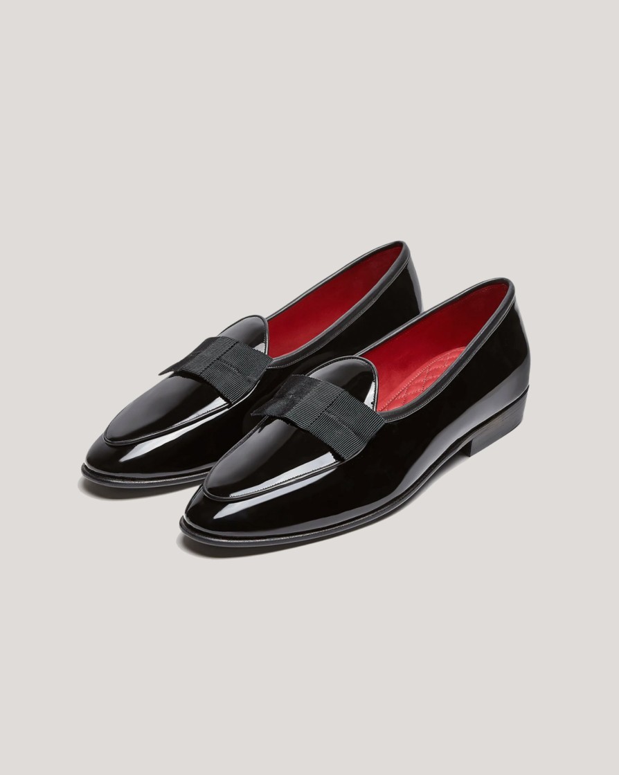 Footwear BAUDOIN u0026 LANGE LONDON | B&L Sagan Classic Opera Bow Patent Loafer