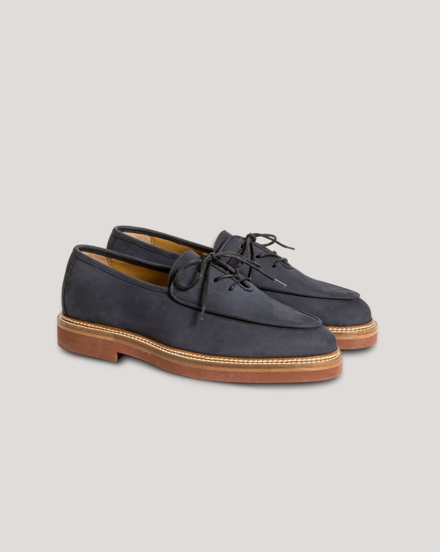 Footwear JACQUES SOLOVIERE | Jacques Soloviere Luco Nubuck Derby Shoe Navy