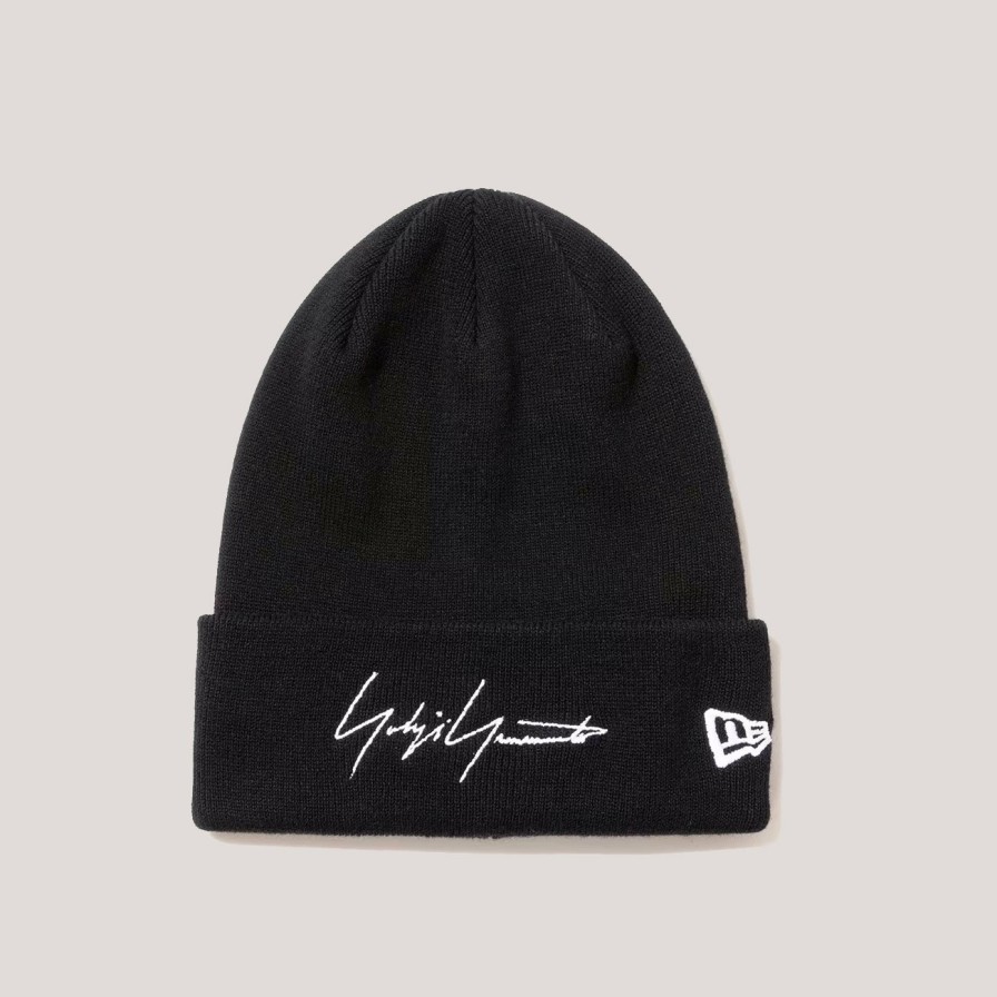 Accessories YOHJI YAMAMOTO | Yohji Yamamoto Logo Cotton Cuff Knit Beanie