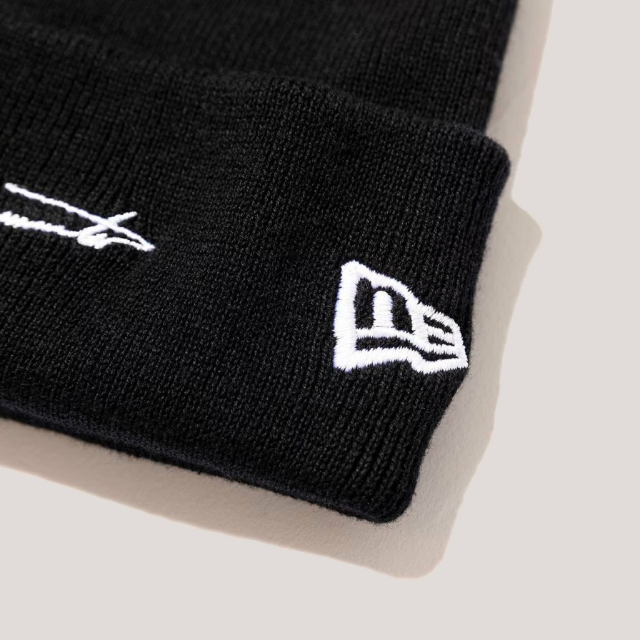 Accessories YOHJI YAMAMOTO | Yohji Yamamoto Logo Cotton Cuff Knit Beanie