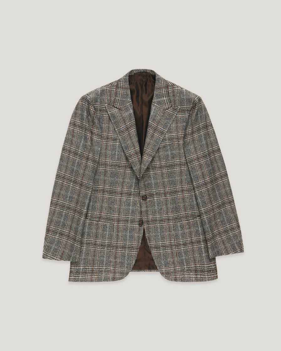 Outerwear CESARE ATTOLINI | Cesare Attolini Peak Lapel Check Sports Jacket