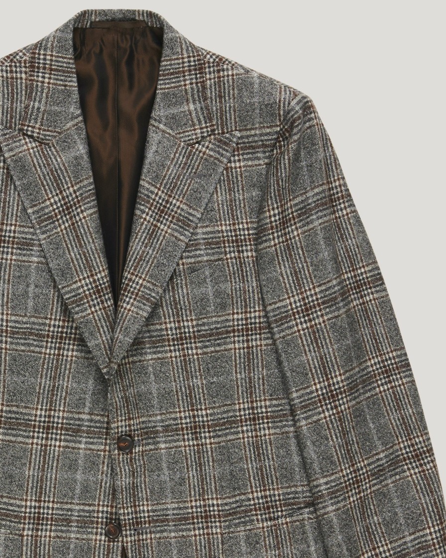 Outerwear CESARE ATTOLINI | Cesare Attolini Peak Lapel Check Sports Jacket