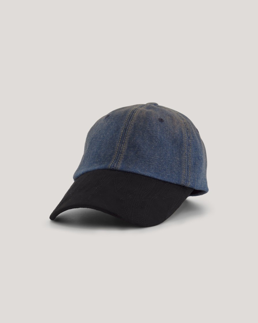 Accessories WE11DONE | We11Done Blue Western Embroidered Washed Cap